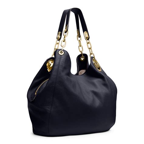 michael kors fulton large leather shoulder bag navy blue|fulton large shoulder bag.